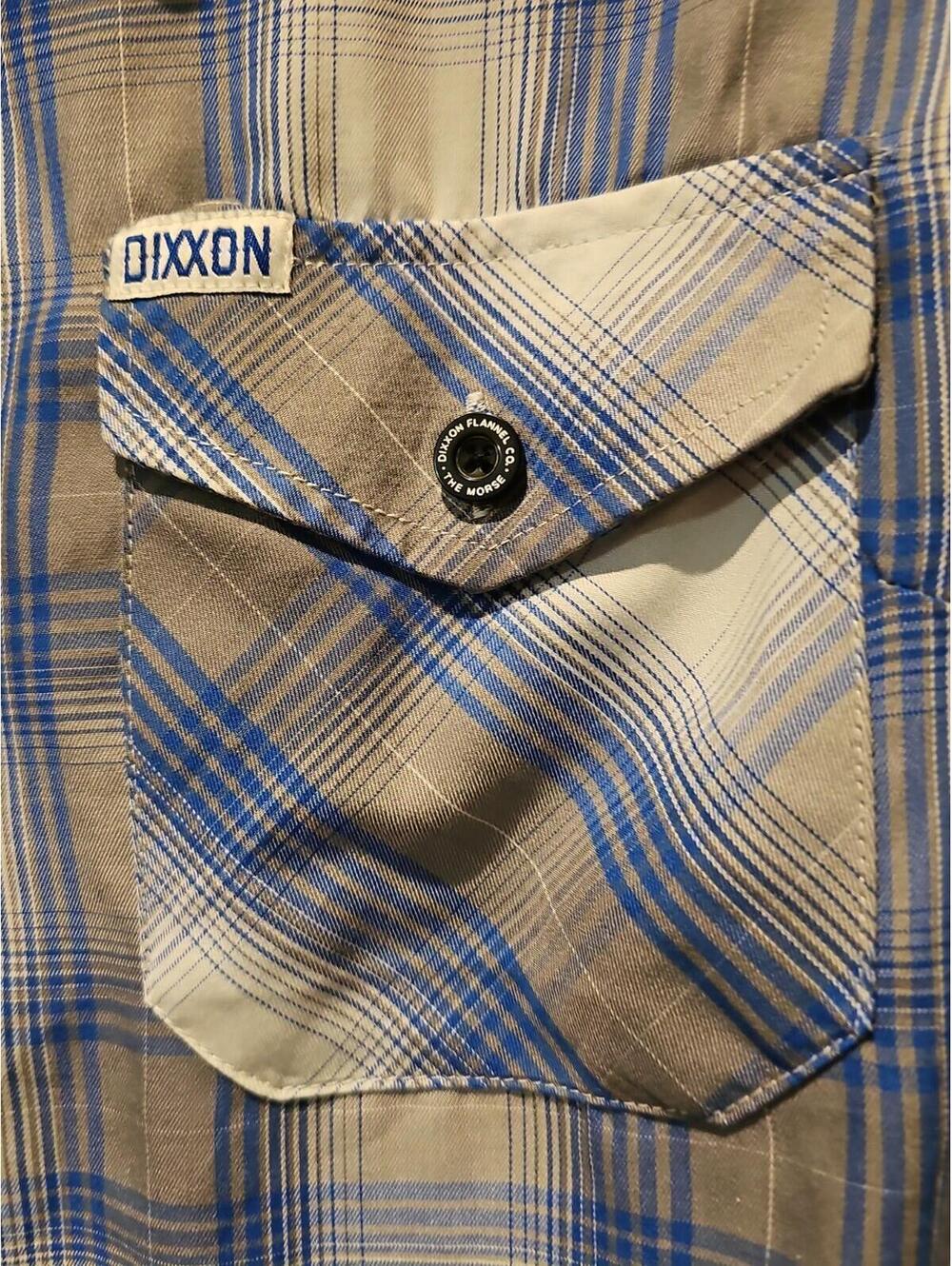 Dixxon Flannel Morse Bamboo Large L Blue Gray Plaid Short Sleeve Women's Shirt - Picture 2 of 9